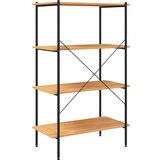 vidaXL 4-nadstropni regal s policami črn in hrast 80x40x130 cm | Shoptok.si