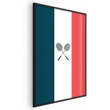  Plakat - French Flags and Black Badminton Rackets 60x90 Crni okvir | shoptok.hr