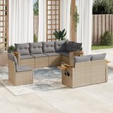 vidaXL 8-dijelni set vrtnih sofa od poliratana s jastucima bež | shoptok.hr