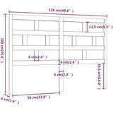  Uzglavlje za krevet bijelo 126 x 4 x 100 cm od masivne borovine | shoptok.hr