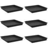  Kvadratna posuda za cvijeće 6 pcs Crna 18 x 18 x 2 cm Plastika | shoptok.hr