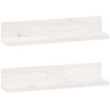  Zidne police 2 kom bijele 50 x 11 x 9 cm od masivne borovine | shoptok.hr