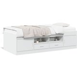  The Living Store Dnevna postelja s predali bela 75x190 cm inženirski les - Dnevna Postelja, (21498261) | Shoptok.si