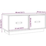 TV ormarić sivi 80 x 34 x 35 cm od masivne borovine | shoptok.hr