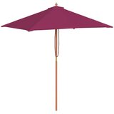 Vanjski suncobran s drvenim stupom 150 x 200 cm bordo | shoptok.hr