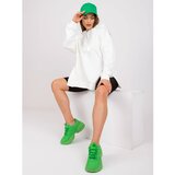 Fashion Hunters Ecru basic cotton sweatshirt with a hood Cene