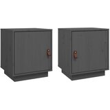 The Living Store Nočna omarica 2 kosa siva 40x34x45 cm trdna borovina - Nočna Omarica, (21421160) | Shoptok.si