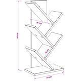  Polica za knjige drvo 4-razine 30 x 18 x 60 cm Siva Sonoma | shoptok.hr