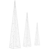 vidaXL set akrilnih okrasnih LED stožcev hladno beli 30/45/60 cm | Shoptok.si