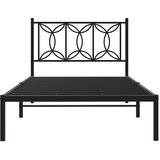  Metalni okvir za krevet s uzglavljem crni 100x200 cm | shoptok.hr