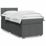 vidaXL Krevet s oprugama i madracem tamnosivi 100 x 200 cm od tkanine | shoptok.hr