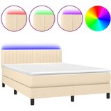  Box spring s madracem LED krem 140x190 cm od tkanine | shoptok.hr