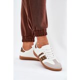 Boto Low Women's Sneakers Made Of Eco Leather Leopard Print White Nonalorin | Shoptok.si