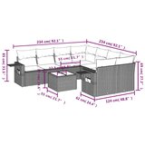  9-dijelni set vrtnih sofa od poliratana s jastucima sivi | shoptok.hr