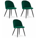 Brandless Stol BELLO - zeleni žamet / črne noge x 3, (22044103) | Shoptok.si