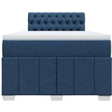 vidaXL Box spring postelja z vzmetnico modra 120x190 cm blago, (21321485) | Shoptok.si