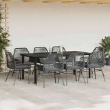 Vrtna garnitura - 8-dijelni vrtni blagovaonski set s jastucima crnog poliratana Crna 200 x 100 x 74 cm 8 | shoptok.hr