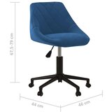 vidaXL Okretna Radna stolica - Uredska stolica plava baršunasta | shoptok.hr