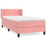 Box spring krevet s madracem ružičasti 90x200 cm baršunasti | shoptok.hr