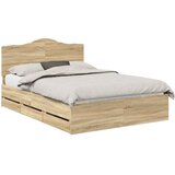  Krevetna konstrukcija s ladicama Hrast sonoma 150 x 200 cm | shoptok.hr