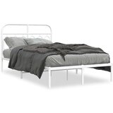 vidaXL Kovinski posteljni okvir z vzglavjem bel 120x200 cm | Shoptok.si