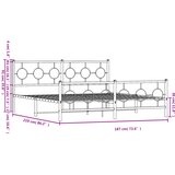  Metalni okvir kreveta uzglavlje i podnožje bijeli 183x213 cm | shoptok.hr