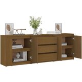 vidaXL Stranska omarica medeno rjava 180x36x65 cm trdna borovina | Shoptok.si