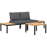  3-dijelni set vrtnih sofa s jastucima crni aluminijski | shoptok.hr