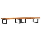  Zidna polica za umivaonik od čelika i masivnog bagremovog drva Smeđa 160 x 40 x 4 cm | shoptok.hr