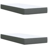 vidaXL Box spring postelja z vzmetnico temno siva 200x200 cm blago | Shoptok.si