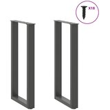  Noge za konzolni stol u obliku slova U, 2 kom, antracit, 28 x (72-73) cm, čelik | shoptok.hr