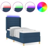 Krevet s podnicom i madracem &amp LED Plava 100x200 cm Tkanina | shoptok.hr