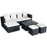 Poli 4-dijelna vrtna garnitura od poliratana s jastucima crna | shoptok.hr