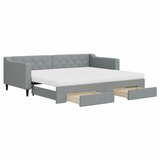  Dnevni krevet na razvlačenje svjetlosivi 90 x 200 cm od tkanine | shoptok.hr