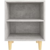  Noćni ormarić s drvenim nogama siva boja betona 40 x 30 x 50 cm | shoptok.hr