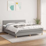  Box spring postelja z vzmetnico svetlo siva 180x200 cm blago, (20789949) Cene