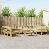  Set vanjskih sofa s jastukom 10 pcs Bijela i bež | Eponuda.com