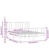  Metalni okvir kreveta uzglavlje i podnožje crni 120x200 cm | shoptok.hr