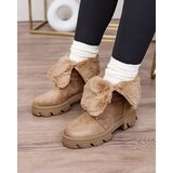 Resti Light brown women's lace-up boots Cavenma Cene