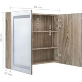 vidaXL LED kopalniška omarica z ogledalom hrast 80x12x68 cm | Shoptok.si