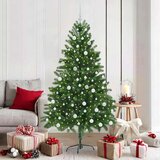 vidaXL Božično drevo med 300 LED z stojalom Zelena 180 cm PE | Shoptok.si