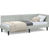 vidaXL Kotna postelja z vzglavjem Svetlo siva 80 x 200 cm Žamet | Shoptok.si