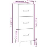  Komoda crna 34 5 x 34 x 90 cm od konstruiranog drva | shoptok.hr
