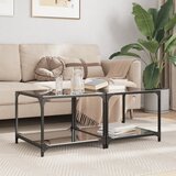 Furnova Klubske mizice s črno stekleno površino 2 kos 50x50x40 cm jeklo, (21915024) Cene