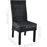 vidaXL jedilni stoli 2 kosa črni Kubu ratan in mangov les | Shoptok.si