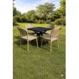 Baštenski set Sand Bež - Sto 70x70 + 4 stolice