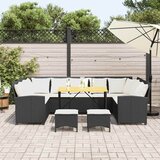  4-dijelni set vrtnih sofa od poliratana s jastucima crni | shoptok.hr