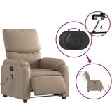 vidaXL Električni masažni naslanjač kapučino umetno usnje | Shoptok.si