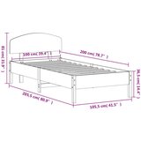  Posteljni okvir z vzglavjem 100x200 cm trdna borovina | Shoptok.si