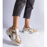 Gemre Beige sneakers decorated with rhinestone laces Valdeza | Shoptok.si